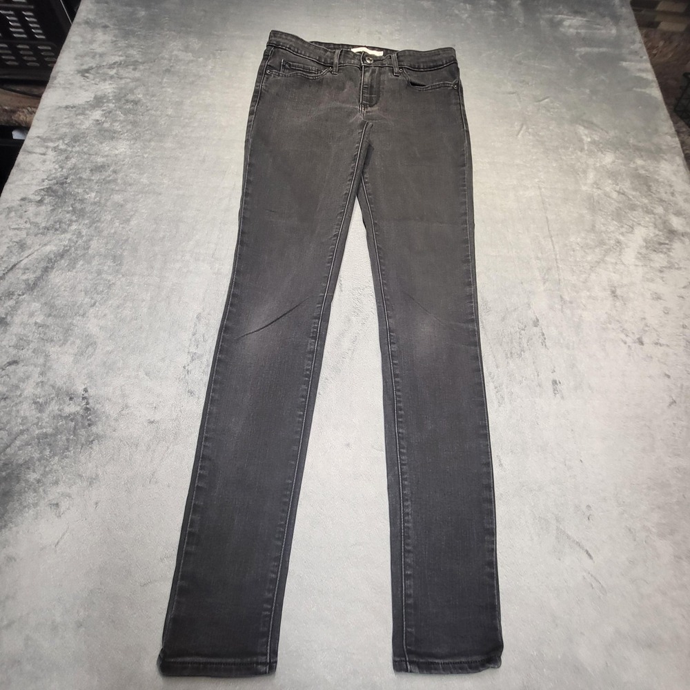 Levi's Jeans Womens 27 Black 711 Skinny Mid Rise Slim Charcoal Wash Stretch